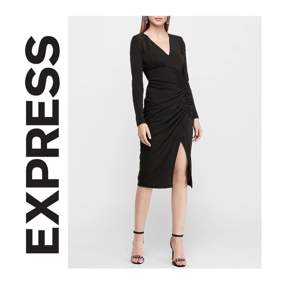 Express Dresses & Skirts - Express | NWOT Midi Side Slit V-Neck Dress